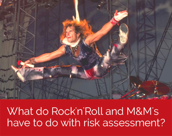 Van Halen Risk Assessment image of David Lee Roth Jumping on stage