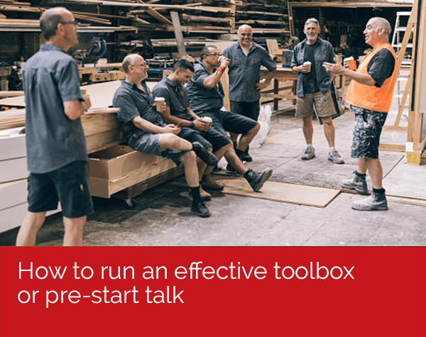 graphic how to run a tool box or pre-start